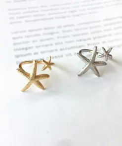 Adjustable Double Starfish Ring