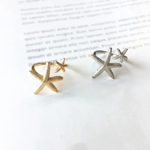 Upassbar Double Starfish Ring