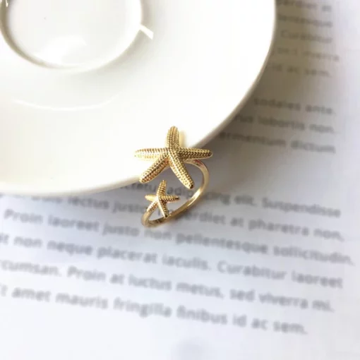 Justerbar Double Starfish Ring