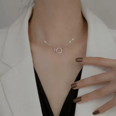 Double Hoop Necklace For A Fashionable Look
