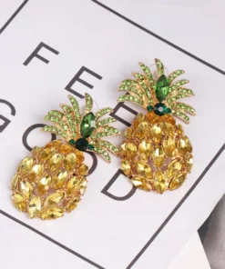 Beaded Pineapple Earrings For A Sparkly Charm