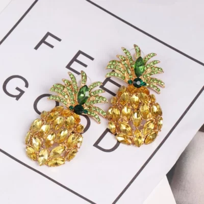 Beaded Pineapple Earrings For A Sparkly Charm