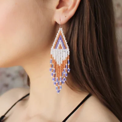 Beaded Earrings Triangle For Women