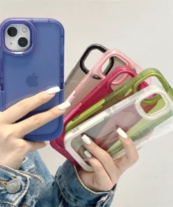 Double Stand Transparent TPU iPhone Case