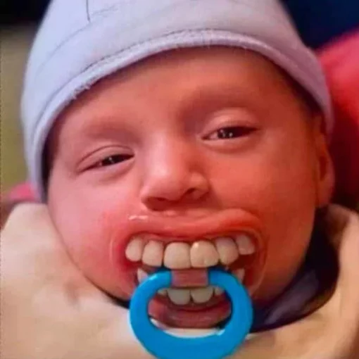 Дитячі пустушки з кумедними зубами