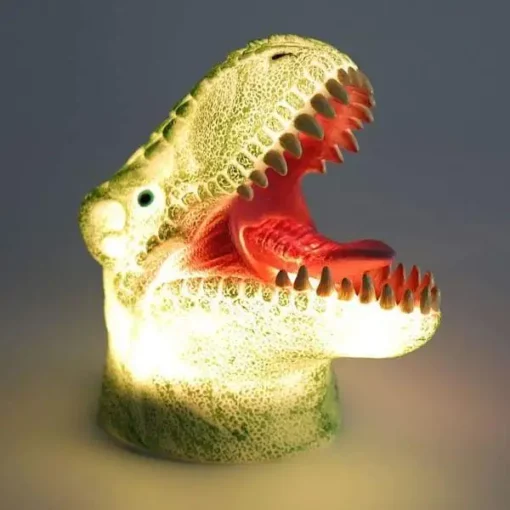 3D столна ламба со диносаурус што ја менува бојата