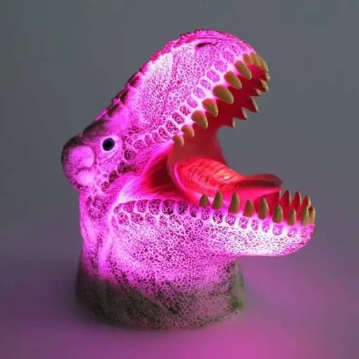 3D kolorea aldatzen duten dinosauroen mahai-lanpara