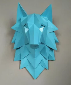 3D Abstract Wolf Head Sculpture Wall Decor