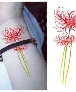 Fake Flower Red Spider Lily Tattoo