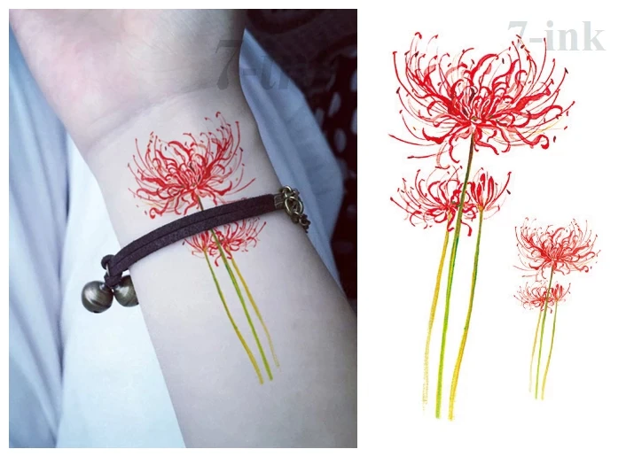 Buy Red Spider Lilies Temporary Tattoo Fake Tattoo Flower Online in India   Etsy