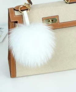Fur Charm Puff Ball Purse Keychain