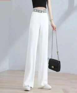 Ice Silk High Waist Wide Leg Pants