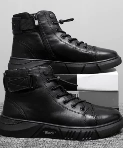 Italian High-top Lace Up Martin Leather Boots