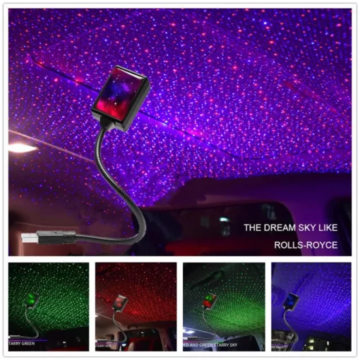 Muzikinio automobilio salono LED daugiaspalviai juostiniai žibintai