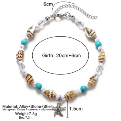 New Shell Beads Beach Anklet for Women