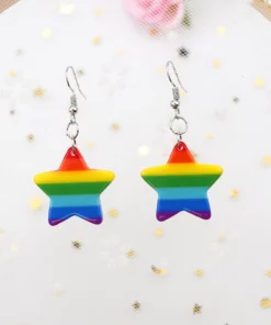 Rainbow Star Earrings For Women