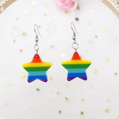Rainbow Star Earrings For Women
