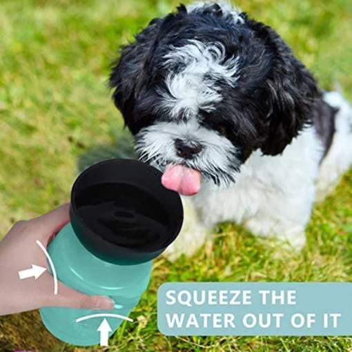 Шише за вода за кучиња со капа што се преклопува