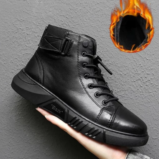 Italyen High-top Lace Up Martin Leather Boots