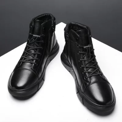 Italian High-top Lace Up Martin Leather Boots