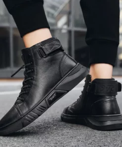 Italian High-top Lace Up Martin Leather Boots