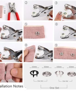 Metal Snap Buttons With Fastener Pliers Press Tool Kit