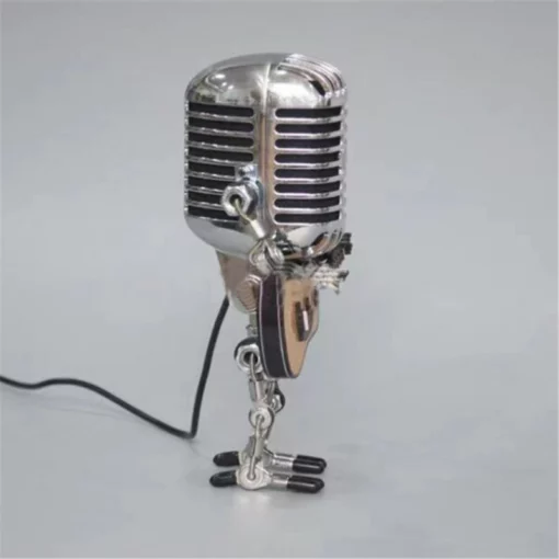 Lampada da scrivania robot microfonu vintage