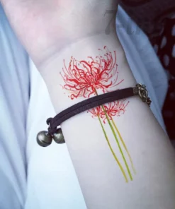 Fake Flower Red Spider Lily Tattoo