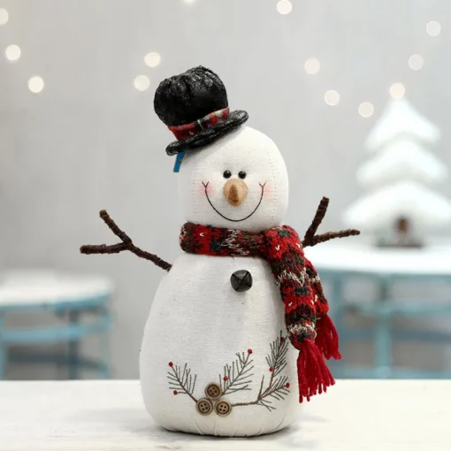 Плюшена играчка снежен човек с шал и шапка