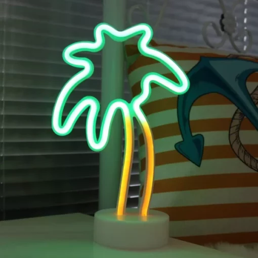 Neonbelyst palmetræ
