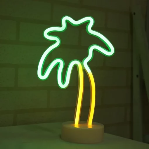 Neon verligte palmboom