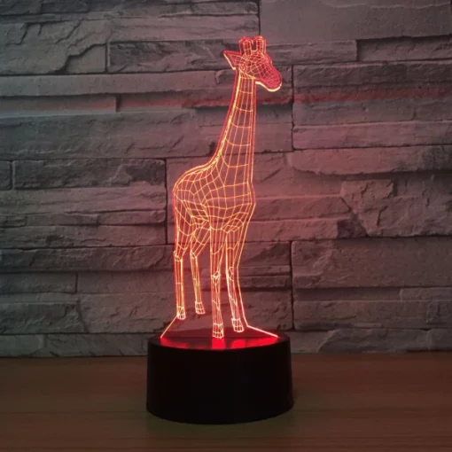 3D Illusion LED Giraffe Mwenje YeKamuri Yekugara, Nursery, Hofisi & Kamuri yekurara
