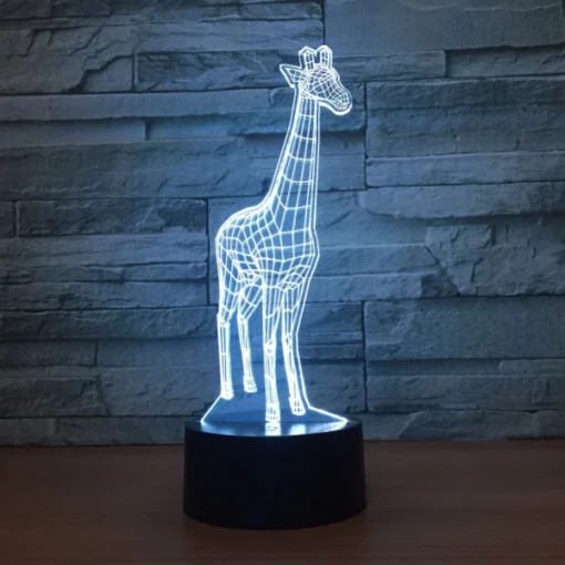Illużjoni 3D LED Giraffe Lampa għall-Ħajja, Nursery, Uffiċċju u Kamra tas-sodda