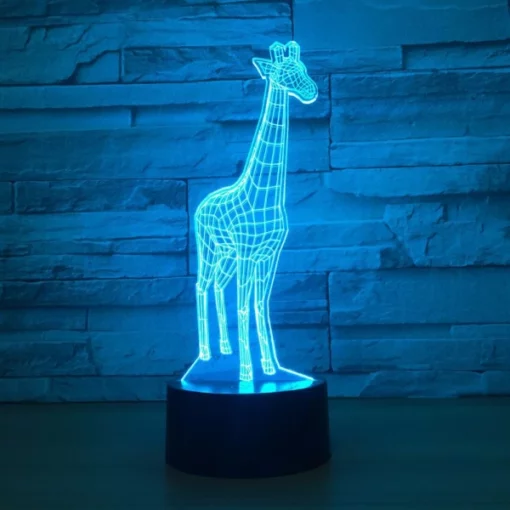 3D илюзия LED жираф лампа за всекидневна, детска стая, офис и спалня