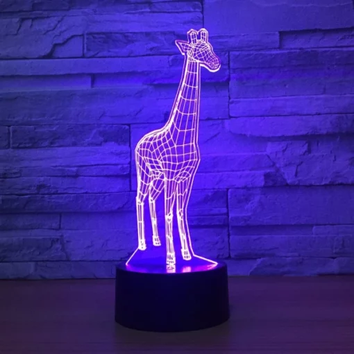 3D Illusion LED Giraffe Lamp Bakeng sa Kamore ea Bolulo, Nursery, Office & Bedroom