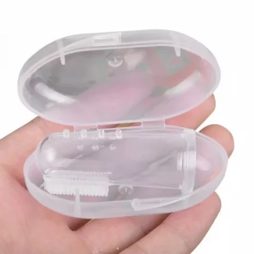 Dvipusis silikoninis kūdikių pirštų dantų šepetėlis