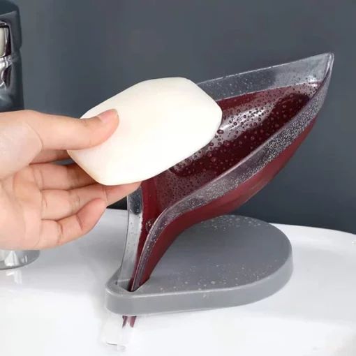 כלי סבון בצורת עלים מתנקז עצמי