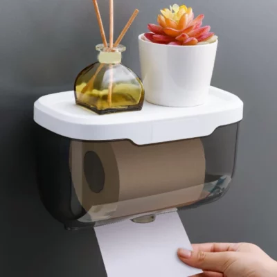 Adhesive Waterproof Toilet Paper Holder For Bathroom & Camping