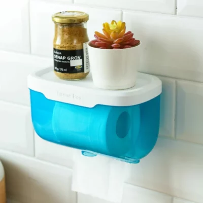 Adhesive Waterproof Toilet Paper Holder For Bathroom & Camping