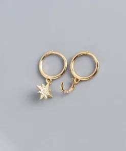 Star & Crescent Moon Hoop Earrings