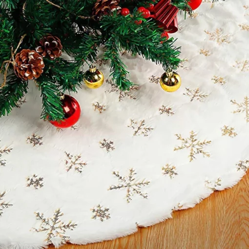 White Snowflake Tree Skirts Christmas titunse