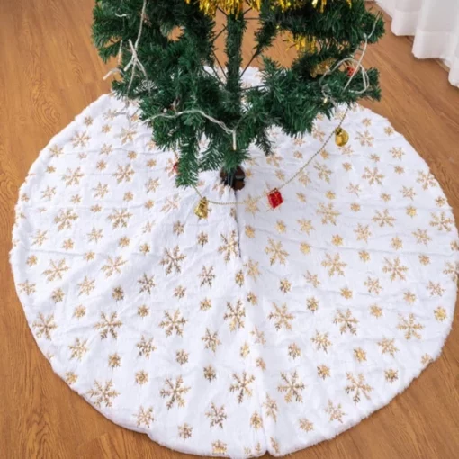 Décor de Noël de jupes d'arbre de flocon de neige blanc