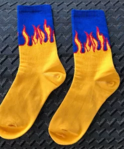 Unisex Flame Socks For Casual Or Formal Style Statement