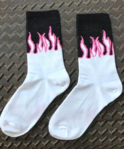 Unisex Flame Socks For Casual Or Formal Style Statement