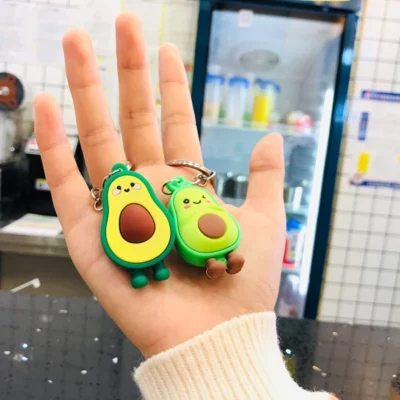 Smiling & Winking Avocado Car Keychain