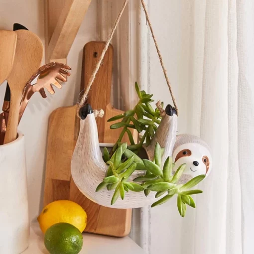 Sloth Hanging Planter For Succulents & Indoor Planter