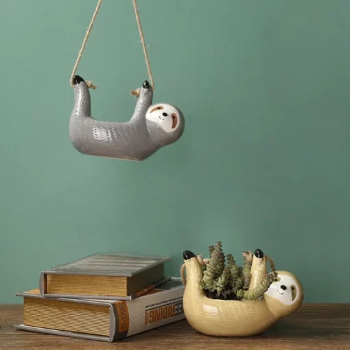 සූකිරි සහ ගෘහස්ථ ශාක සඳහා Sloth Hanging Planter
