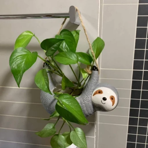 Succulents နှင့် Indoor အပင်များအတွက် Sloth Hanging Planter