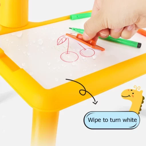 Taboleiro de debuxo de aprendizaxe de proxección LED para nenos