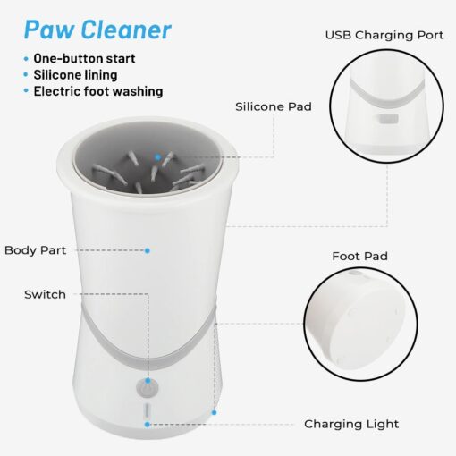 Limpiador eléctrico recargable para pies de mascotas